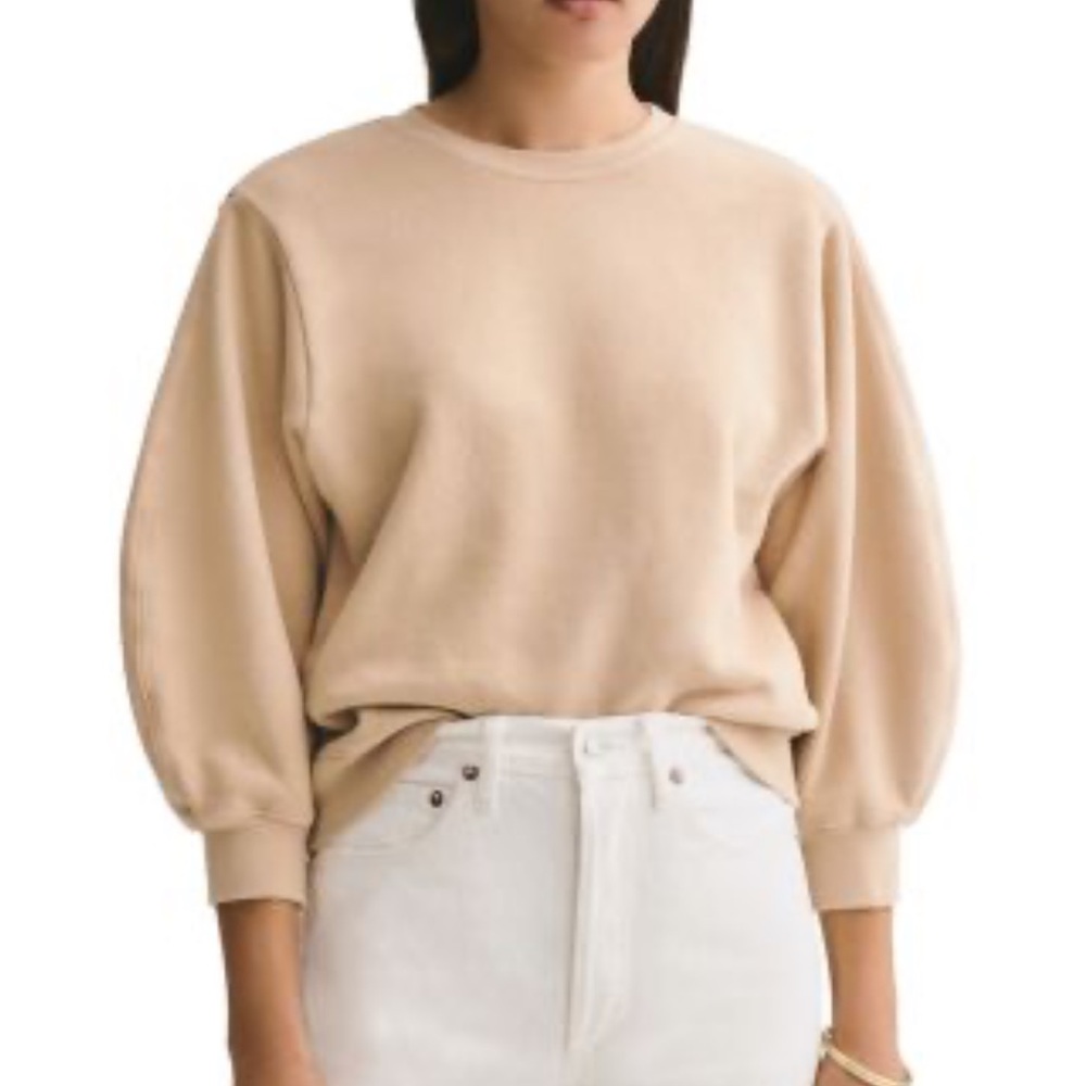 AGOLDE Beige Balloon Sleeve Sweater